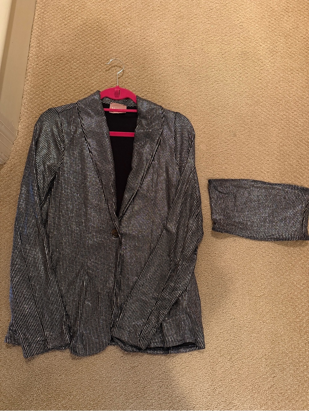 Show Me Your MuMu Women’s Sparkle Blazer Jacket and Bandeau Set - Silver/Black